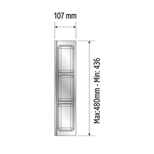 Mutfak Çekmece Içi Kaşıklık, Antrasit Üç Bölmeli Modül 11cm X 48cm
