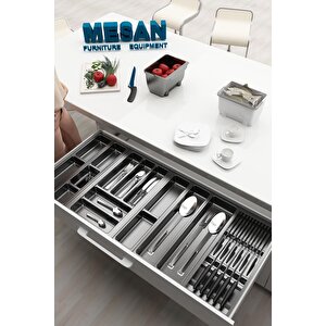 Çekmece Içi Kaşıklık Ve Bıçaklık Düzenleyici  Antresit, 104x48 Yandan Ve Boydan 4cm Kesilebilir