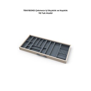 Çekmece Içi Kaşıklık Ve Bıçaklık Düzenleyici  Antresit, 104x48 Yandan Ve Boydan 4cm Kesilebilir