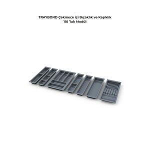 Çekmece Içi Kaşıklık Ve Bıçaklık Düzenleyici  Antresit, 104x48 Yandan Ve Boydan 4cm Kesilebilir