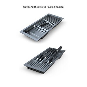 Çekmece Içi Kaşıklık Ve Bıçaklık Düzenleyici  Antresit, 104x48 Yandan Ve Boydan 4cm Kesilebilir
