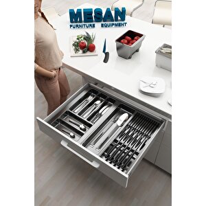 Çekmece Içi Kaşıklık Ve Bıçaklık Düzenleyici  Antresit, 64x48 Yandan Ve Boydan 4cm Kesilebilir