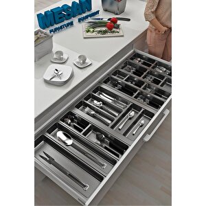Mutfak Çekmece Içi Düzenleyici, Kaşıklık 114cm X 48cm Yanlar Ve Boydan 4cm Kesilebilir, Antrasit