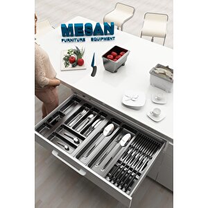 Çekmece Içi Kaşıklık Ve Bıçaklık Düzenleyici  Antresit, 84x48 Yandan Ve Boydan 4cm Kesilebilir