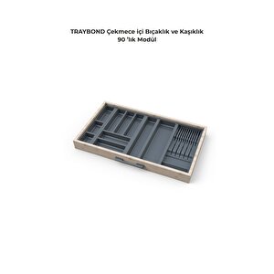 Çekmece Içi Kaşıklık Ve Bıçaklık Düzenleyici  Antresit, 84x48 Yandan Ve Boydan 4cm Kesilebilir