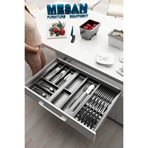 Çekmece Içi Kaşıklık Ve Bıçaklık Düzenleyici  Antresit, 74x48 Yandan Ve Boydan 4cm Kesilebilir
