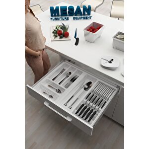 Çekmece Içi Kaşıklık Ve Bıçaklık Düzenleyici  Beyaz, 64x48 Yandan Ve Boydan 4cm Kesilebilir