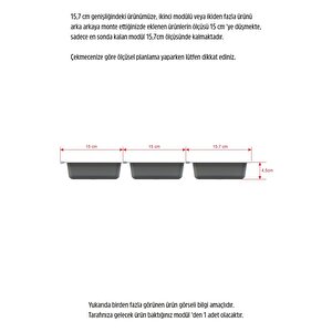 Mutfak Çekmece Içi Tek Bölmeli Kepçelik-kaşıklık 16cmx48cm(boydan 4cm Kesilebilir)