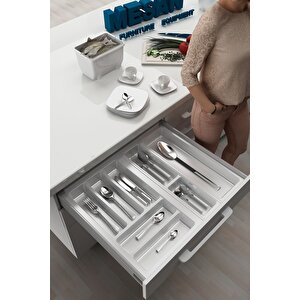 Mutfak Çekmece Içi Kaşıklık 54cm X 48cm Yanlar Ve Boydan 4cm Kesilebilir, Beyaz
