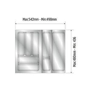Mutfak Çekmece Içi Kaşıklık 54cm X 48cm Yanlar Ve Boydan 4cm Kesilebilir, Beyaz