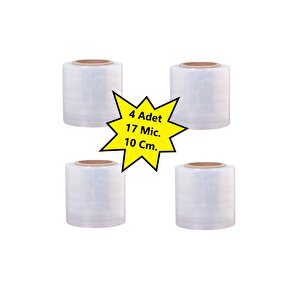 Palet Dilimli Streç 10 Cm 17 Mic.  400gr / 300mt. Şeffaf 4 Adet