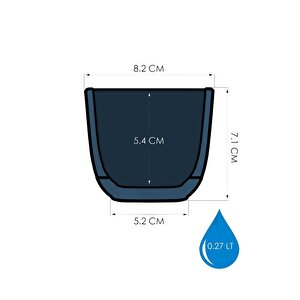 Krs-381 Dekoratif Plastik Mercan Kare Saksı 0.27 Litre No 1 Gece Mavisi