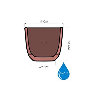 Krs-382 Dekoratif Plastik Mercan Kare Saksı 0.67 Litre No 2 Açık Pembe