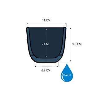 Krs-382 Dekoratif Plastik Mercan Kare Saksı 0.67 Litre No 2 Gece Mavisi