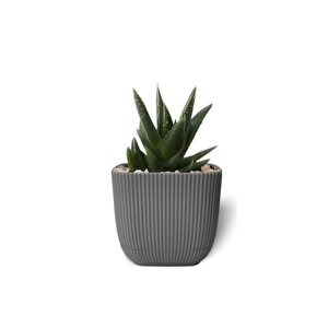 Krs-383 Dekoratif Plastik Mercan Kare Saksı 1.8 Litre No 3 Antrasit
