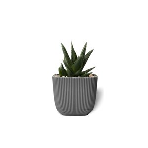 Krs-382 Dekoratif Plastik Mercan Kare Saksı 0.67 Litre No 2 Antrasit