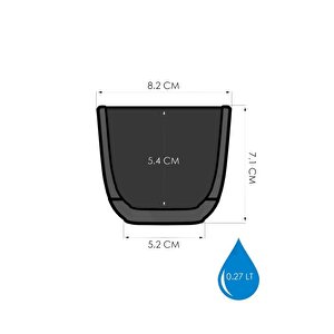 Krs-381 Dekoratif Plastik Mercan Kare Saksı 0.27 Lt 6 Renk Set