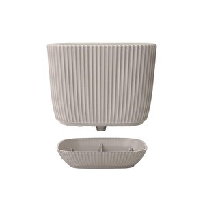 Krs-381 Dekoratif Plastik Mercan Kare Saksı 0.27 Lt 6 Renk Set