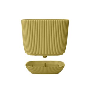 Omnipazar Krs-382 Dekoratif Plastik Mercan Kare Saksı 0.67 Litre No 2