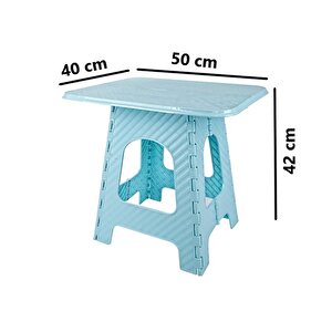 Srl-2007 Plastik Katlanır Sehpa Piknik Oyun Masası No 3 Turkuaz