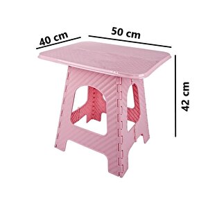 Srl-2007 Plastik Katlanır Sehpa Piknik Oyun Masası No 3 Pembe