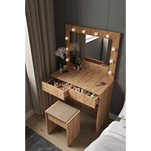 Sakura Hollywood Işıklı Aynalı Çekmeceli Makyaj Masası