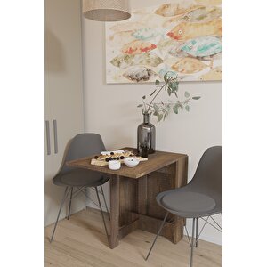 Roma Pratik Katlanır Masa Mutfak Masası Yemek Masası Koyu Ceviz