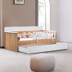 Yavrulu Karyola, Flora Yavrulu Montessori Karyola - Ceviz + 2 Adet Comfort Yatak