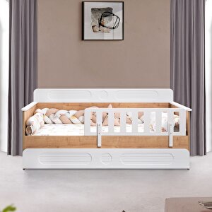 Yavrulu Karyola, Flora Yavrulu Montessori Karyola - Ceviz + 2 Adet Comfort Yatak