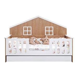 Yavrulu Karyola, Bello Yavrulu Montessori Yatak - Ceviz + 2 Adet Comfort Yatak