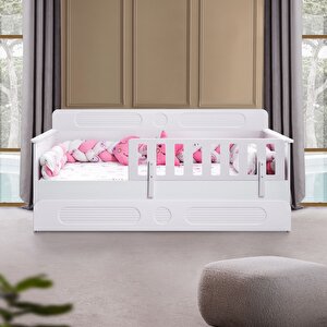 Yavrulu Karyola, Flora Yavrulu Montessori Karyola - Beyaz + 2 Adet Comfort Yatak