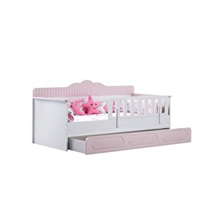 Yavrulu Karyola, Flower Yavrulu Montessori Karyola - Pembe + 2 Adet Comfort Yatak