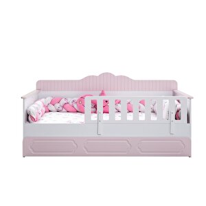 Yavrulu Karyola, Flower Yavrulu Montessori Karyola - Pembe + 2 Adet Comfort Yatak