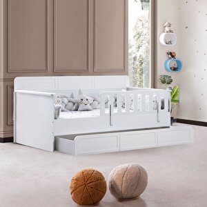 Yavrulu Karyola, Mira Yavrulu Montessori Karyola - Beyaz + 2 Adet Comfort Yatak
