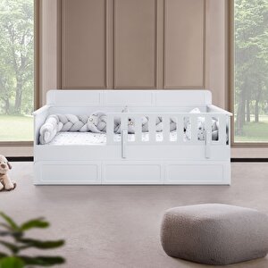 Yavrulu Karyola, Mira Yavrulu Montessori Karyola - Beyaz + 2 Adet Comfort Yatak