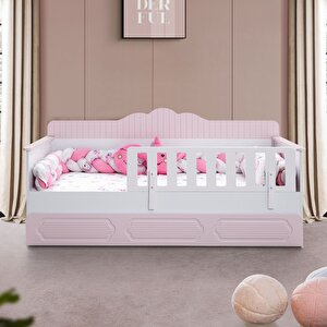 Yavrulu Karyola, Flower Yavrulu Montessori Karyola - Pembe + 1 Adet Comfort Yatak