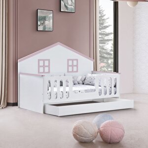 Yavrulu Karyola, Bello Yavrulu Montessori Yatak - Pembe + 2 Adet Comfort Yatak
