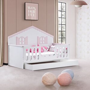 Yavrulu Karyola, Poli Yavrulu Montessori Yatak - Pembe + 1 Adet Comfort Yatak