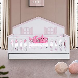 Yavrulu Karyola, Poli Yavrulu Montessori Yatak - Pembe + 1 Adet Comfort Yatak