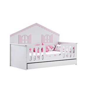 Yavrulu Karyola, Poli Yavrulu Montessori Yatak - Pembe + 1 Adet Comfort Yatak