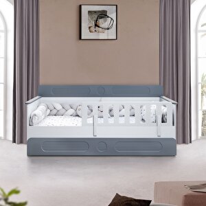 Yavrulu Karyola, Flora Yavrulu Montessori Karyola - Gri + 2 Adet Comfort Yatak