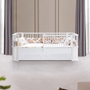 Yavrulu Karyola, Antalya Montessori Yavrulu Yatak - Beyaz + 1 Adet Comfort Yatak