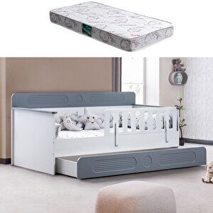Yavrulu Karyola, Flora Yavrulu Montessori Karyola - Gri + 1 Adet Comfort Yatak