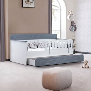 Yavrulu Karyola, Flora Yavrulu Montessori Karyola - Gri + 1 Adet Comfort Yatak