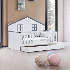 Yavrulu Karyola, Bello Yavrulu Montessori Yatak - Gri + 2 Adet Comfort Yatak