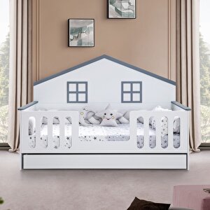 Yavrulu Karyola, Bello Yavrulu Montessori Yatak - Gri + 2 Adet Comfort Yatak