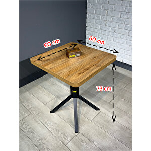 Zeren Kare Ceviz Balkon Masası Mutfak Yemek Masası 60 Cm