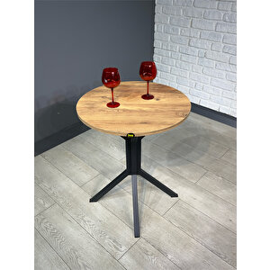 İkra Yuvarlak Atlantik Çam Balkon Masası Mutfak Yemek Masası 60 Cm