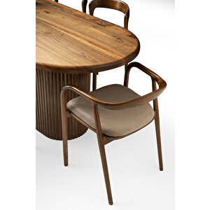 Bakü Masa, Mi̇stral Kollu&kolsuz Sandalye, Cevi̇z, 160x85