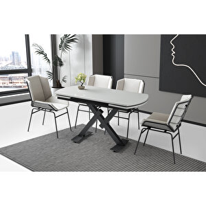 Steel Hg Masa, Fiera Sandalye, Açik Gri̇, 130x80